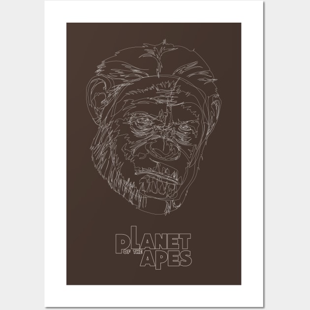 Planet of the Apes line art Wall Art by Colodesign